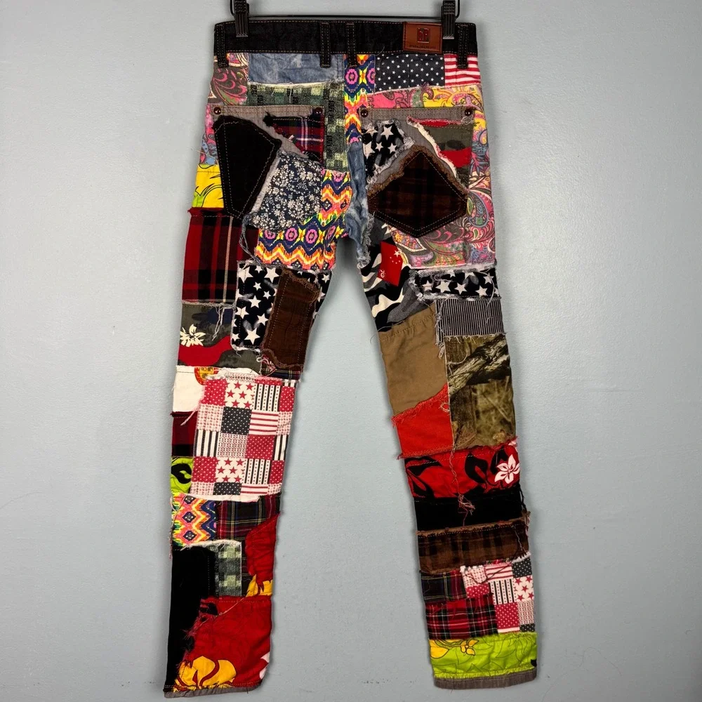 Biepa Jeans Women's 28 Patchwork Denim Jeans Pants‎ Americana Patriotic Hip Hop
